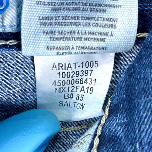 Ariat M7 Rocker Straight Jeans Men 30x36 (30x34) Salton Faded Whiskered Western - Picture 14 of 14